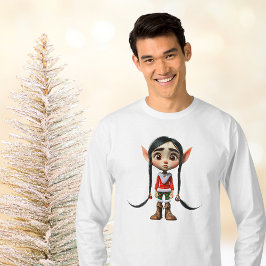 T-shirt Manga Girl Christmas Elf Tee Homme