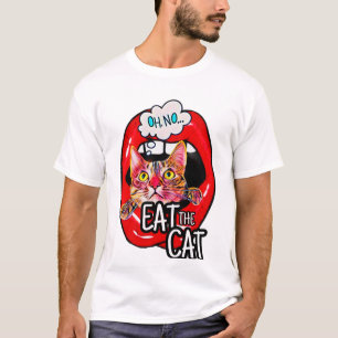 T-shirt Mange le chat
