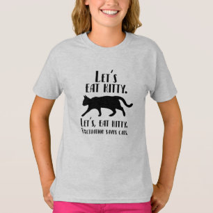 T-shirt Mangeons Kitty. La Ponctuation Enregistre Les Chat