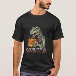 T-shirt Mangeons les enfants Dinosaur Zombie Trick Treat D