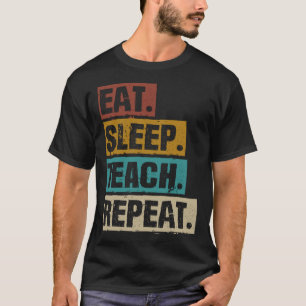 T-shirt Manger Apprentissage du sommeil Répéter Retro Ense
