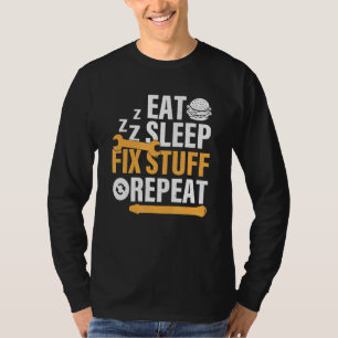 T-shirt Manger Burger Dormir Fixer les trucs Répéter