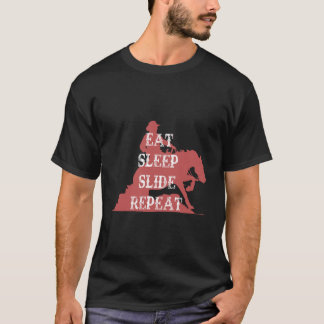 T-shirt Manger Diapositive de sommeil Répéter Western Ride
