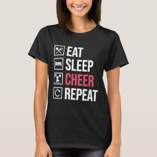 T-shirt Manger Dormir Acclamer Répéter Drôle de Cheerleadi