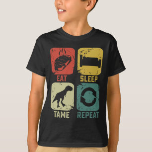 T-shirt Manger Dormir Apprivoiser Répéter Dinosaure Jeu Ge