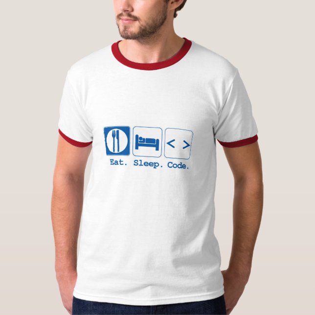 T-shirt manger dormir coder (html) (Devant)