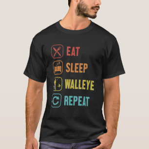 T-shirt Manger Dormir Doré Répéter Crochets Leurres Doré