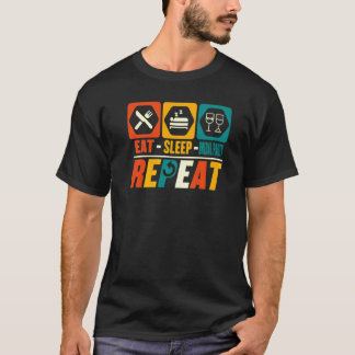 T-shirt Manger Dormir Enterrement de Vie de Jeune Fille Ré