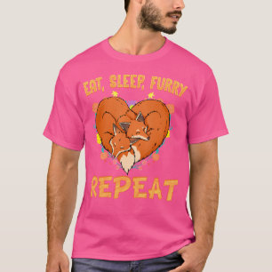 T-shirt Manger Dormir Furry Répéter Je Cute Anime Cosplay
