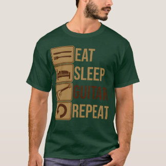 T-shirt Manger Dormir Guitare Répéter fille