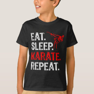 T-shirt Manger Dormir Karaté Répéter Joueur de Karaté Drôl