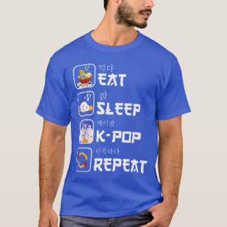 T-shirt Manger Dormir Kpop Répéter Amoureux de Musique Cor