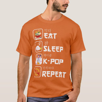 T-shirt Manger Dormir Kpop Répéter Amoureux de Musique Cor