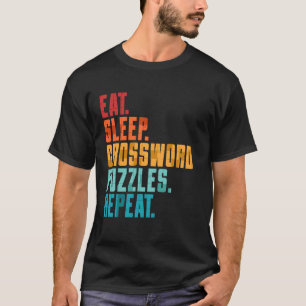 T-shirt Manger Dormir Mots Croisés Répéter Amoureux des Mo