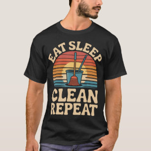 T-shirt Manger Dormir Nettoyer Répéter Drôle d'Agent d'Ent