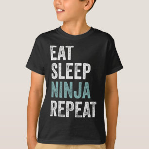 T-shirt Manger Dormir Ninja Répéter Drôle Karaté Tenue Nin