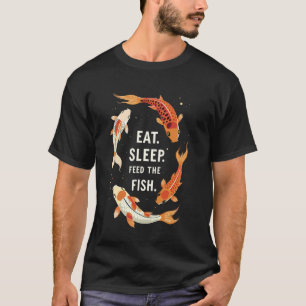 T-shirt Manger Dormir Nourrir Carpe Koi Poisson Tee Poisso