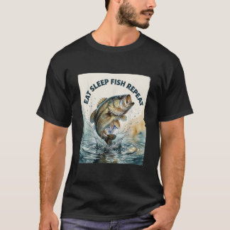 T-shirt Manger Dormir Pêche Répéter