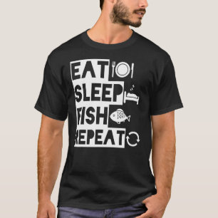 T-shirt Manger Dormir Poisson Répéter Pêcheur Poison