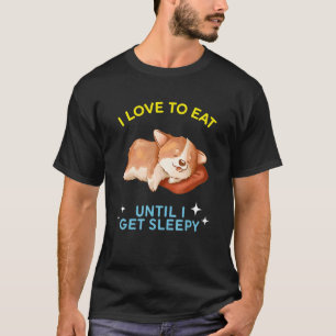 T-shirt manger dormir répéter mignon rêvant Corgi