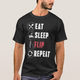 T-shirt Manger Dormir Retourner Répéter Balisong Couteau P