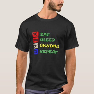 T-SHIRT MANGER DORMIR SAUTER EN PARACHUTE