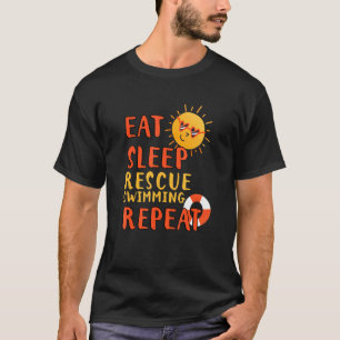 T-shirt Manger Dormir Secourir Nager Répéter Secourir Nage