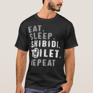 T-shirt Manger Dormir Skibidi Toilette Répéter Drôle Rizz