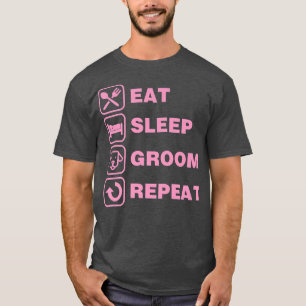 T-shirt Manger Dormir Toiletter Répéter Drôle Mignon Anima