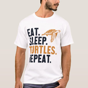 T-shirt Manger Dormir Tortues Répéter Tortue Peint Amant C