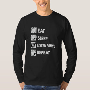 T-shirt Manger Dormir Vinyl Répéter Fun Vinyl Record Musiq