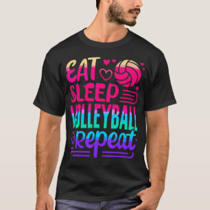 T-shirt Manger Dormir Volleyball Répéter Volleyball