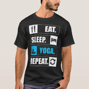 T-shirt Manger Dormir Yoga Répéter Prof Cool Spirituel 1