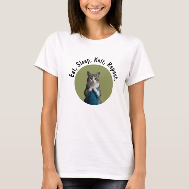 T-shirt Manger Knit de sommeil Répéter Knitters rêve (Devant)