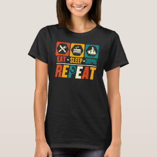 T-shirt Manger le sommeil Shopping Répéter Shopper Shoppin