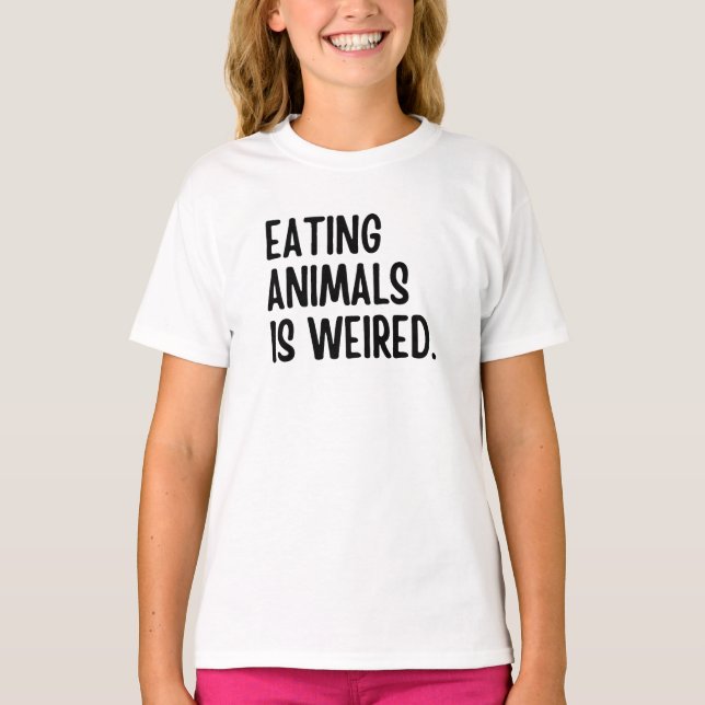 T-shirt Manger Les Animaux Est Végétal Poivré (Devant)