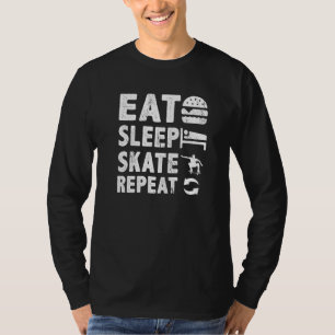 T-shirt Manger Patinage de sommeil Répéter Skateboard Skat