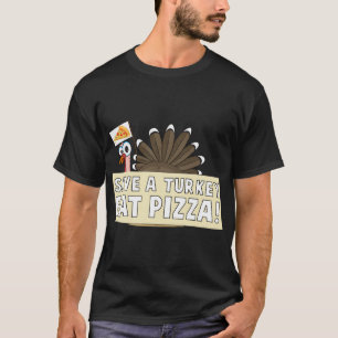 T-shirt Manger Pizza Funny Végétarien mignon dinde de Noël