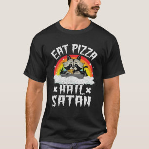 T-shirt Manger Pizza Hail Satan Raccoon Rainbow Kids Funny
