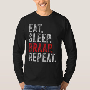 T-shirt Manger Sleep Braap Répéter Dirt Bike Motocross Vin