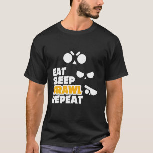 T-shirt Manger Sleep Brawl Répéter Gamer Mobile Game Bra