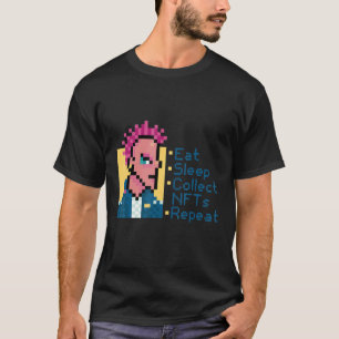 T-shirt Manger Sleep Coller Nfts Répéter Crypto Nft Crypto