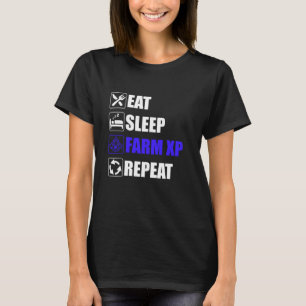 T-shirt Manger Sleep Farm XP Répéter le mème de jeu