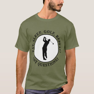 T-shirt Manger Sleep Golf Répéter Funny Golfer Citation di
