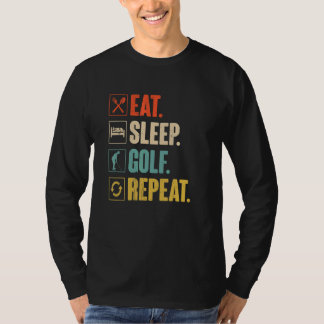 T-shirt Manger Sleep Golf Répéter Golfing Vintage Golfing 