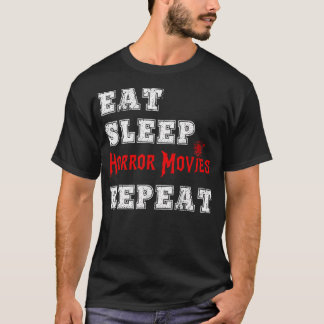 T-shirt Manger Sleep Horror Movie Répéter Scary Movies Gen