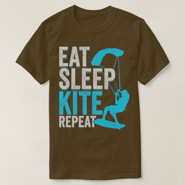 T-shirt Manger Sleep Kite Repeat Kitesurfing Kitesurfer Ca (Design devant)