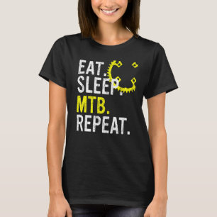 T-shirt Manger Sleep MTB Répéter Mountain Bike 2