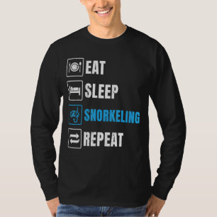T-shirt Manger Sleep Répéter Snorkeling Plongée Plongée Pl