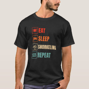 T-shirt Manger Sleep Répéter Snorkeling Plongée Plongée Pl